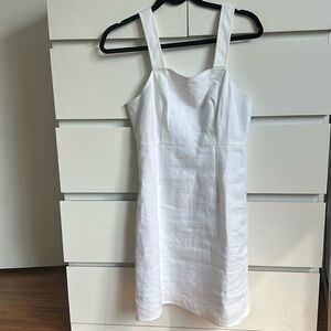 Jcrew Squareneck A-line dress in stretch linen blend